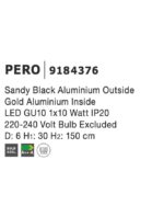 Pendul Nova Luce Pero, negru satinat, 1x10 W, cod 9184376 - imagine 3
