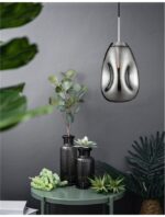 Pendul Nova Luce Lava, crom lucios /sticla fume, 1x12 W, cod 9190392 - imagine 8