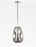 Pendul Nova Luce Lava, crom lucios /sticla fume, 1x12 W, cod 9190392 - imagine 7