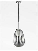 Pendul Nova Luce Lava, crom lucios /sticla fume, 1x12 W, cod 9190392 - imagine 6