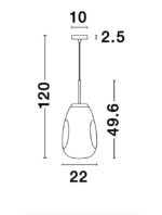 Pendul Nova Luce Lava, crom lucios /sticla fume, 1x12 W, cod 9190392 - imagine 4