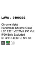 Pendul Nova Luce Lava, crom lucios /sticla fume, 1x12 W, cod 9190392 - imagine 3