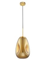 Pendul Nova Luce Lava, auriu lucios /sticla aurie, 1x12 W, cod 9190393