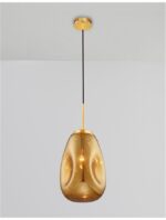 Pendul Nova Luce Lava, auriu lucios /sticla aurie, 1x12 W, cod 9190393 - imagine 6
