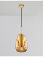 Pendul Nova Luce Lava, auriu lucios /sticla aurie, 1x12 W, cod 9190393 - imagine 5