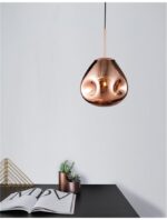 Pendul Nova Luce Lava, cupru lucios, 1x12 W, cod 9190401 - imagine 6