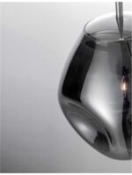 Pendul Nova Luce Lava, crom lucios /sticla fume, 1x12 W, cod 9190402 - imagine 5