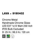 Pendul Nova Luce Lava, crom lucios /sticla fume, 1x12 W, cod 9190402 - imagine 3