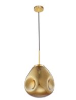 Pendul Nova Luce Lava, auriu lucios /sticla aurie, 1x12 W, cod 9190403