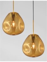 Pendul Nova Luce Lava, auriu lucios /sticla aurie, 1x12 W, cod 9190403 - imagine 6