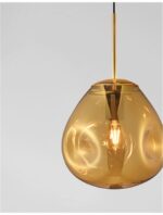 Pendul Nova Luce Lava, auriu lucios /sticla aurie, 1x12 W, cod 9190403 - imagine 5
