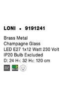 Pendul Nova Luce Loni, finisaj negru mat/sticla champagne, 1x12 W, cod 9191241 - imagine 4