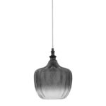 Pendul Nova Luce Loni, finisaj negru mat/sticla gri fume, 1x12 W, cod 9191242
