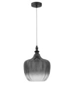 Pendul Nova Luce Loni, finisaj negru mat/sticla gri fume, 1x12 W, cod 9191242