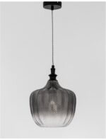 Pendul Nova Luce Loni, finisaj negru mat/sticla gri fume, 1x12 W, cod 9191242 - imagine 7