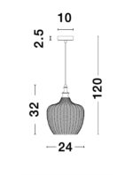 Pendul Nova Luce Loni, finisaj negru mat/sticla gri fume, 1x12 W, cod 9191242 - imagine 4