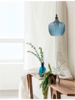 Pendul Nova Luce Loni, finisaj negru mat/sticla blue, 1x12 W, cod 9191243 - imagine 10