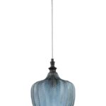 Pendul Nova Luce Loni, finisaj negru mat/sticla blue, 1x12 W, cod 9191243