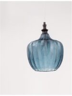 Pendul Nova Luce Loni, finisaj negru mat/sticla blue, 1x12 W, cod 9191243 - imagine 9