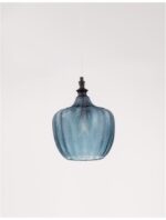 Pendul Nova Luce Loni, finisaj negru mat/sticla blue, 1x12 W, cod 9191243 - imagine 8