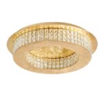 Plafoniera Nova Luce Zeffari, auriu/cristal k9, LED 40 W, cod 9361083