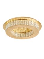 Plafoniera Nova Luce Zeffari, auriu/cristal k9, LED 40 W, cod 9361083