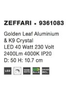 Plafoniera Nova Luce Zeffari, auriu/cristal k9, LED 40 W, cod 9361083 - imagine 4