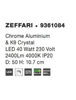 Plafoniera Nova Luce Zeffari, crom/cristal k9, LED 40 W, cod 9361084 - imagine 3