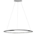 Suspensie Nova Luce Netuno, crom/cristal, led 32 W, cod 936403