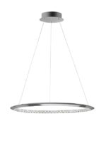 Suspensie Nova Luce Netuno, crom/cristal, led 32 W, cod 936403