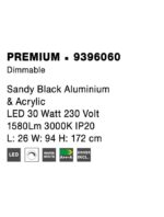 Lampadar negru Nova Luce Premium, led 30 W, cod 9396060 - imagine 4