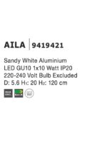 Pendul Nova Luce Aila, alb satinat, 1x10 W, cod 9419421 - imagine 4