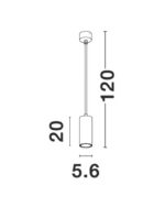 Pendul Nova Luce Aila, alb satinat, 1x10 W, cod 9419421 - imagine 2