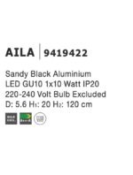 Pendul Nova Luce Aila, negru satinat, 1x10 W, cod 9419422 - imagine 5