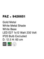 Lampa de masa alba Nova Luce Paz, 1x12 W, cod 9426651 - imagine 3