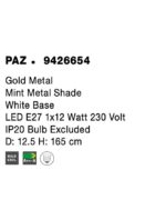Lampadar verde mint Nova Luce Paz, 1x40 W, cod 9426654 - imagine 4