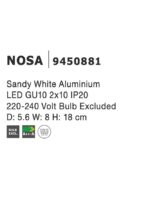 Aplica Nova Luce Nosa, LED  2 x 10W, alb satinat, cod 9450881 - imagine 3