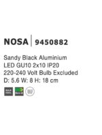 Aplica Nova Luce Nosa, LED  2 x 10W, negru satinat, cod 9450882 - imagine 4