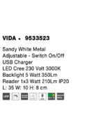 Aplica Nova Luce Vida, alb satinat, cod 9533523 - imagine 4