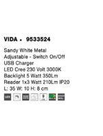 Aplica Nova Luce Vida, alb satinat, cod 9533524 - imagine 4