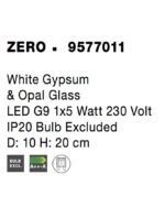 Lampa de masa Nova Luce Zero, ghips alb/sticla opal, 1x5 W, cod 9577011 - imagine 4