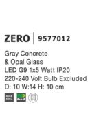 Aplica Nova Luce Zero, beton gri/sticla opal, 1x5 W, cod 9577012 - imagine 4