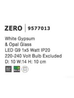 Aplica Nova Luce Zero, ghips alb/sticla opal, 1x5 W, cod 9577013 - imagine 4