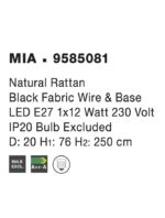 Pendul Nova Luce Mia, 1x12W, ratan natur, cod 9585081 - imagine 3