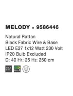 Pendul Nova Luce Melody, 1x12W, ratan natur, cod 9586446 - imagine 3