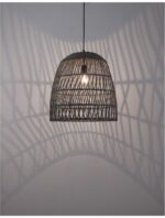 Pendul Nova Luce Destin, 1x12W, ratan gri, cod 9586671 - imagine 5