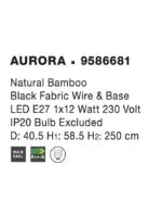 Pendul Nova Luce Aurora, 1x12W, bambus, cod 9586681 - imagine 3