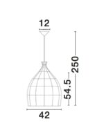 Pendul Nova Luce Destin, 1x12W, ratan gri, cod 9586702 - imagine 4