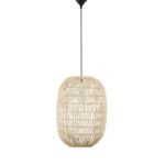 Pendul Nova Luce Melody, 1x12W, ratan natur, cod 9586766