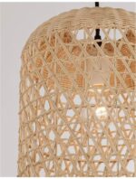Pendul Nova Luce Aurora, 1x12W, ratan natur, cod 9587161 - imagine 7